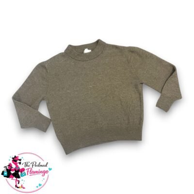 H&M Beige Fine Knit Jumper Womens Size M Crew Neck Lightweight Neutral Sweater