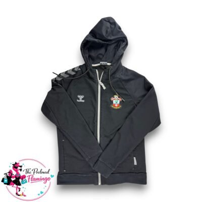 Hummel Southampton FC Black Zip Hoodie Size L Fits M Football Hooded Sweatshirt