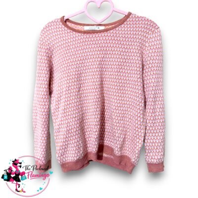 La Redoute Mademoiselle R Pink Patterned Knit Jumper – Glitter Trim – Size S