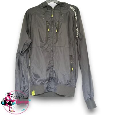 Henleys Mens Jacket Black Casual Zip Jacket Lightweight Coat Size 3 Medium