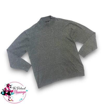 Next Mens Grey Fine Knit Jumper XXL Crew Neck Cotton Blend Lightweight Sweater Casual