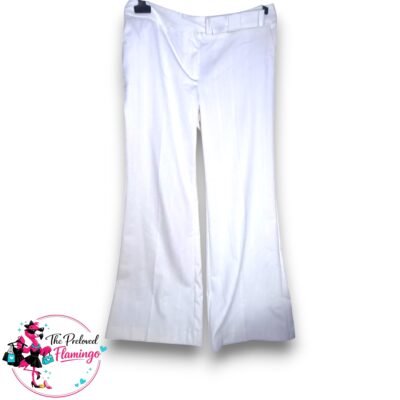 Next White Wide Leg Trousers Smart Tailored Work Office Pants BNWT UK 12 Regular