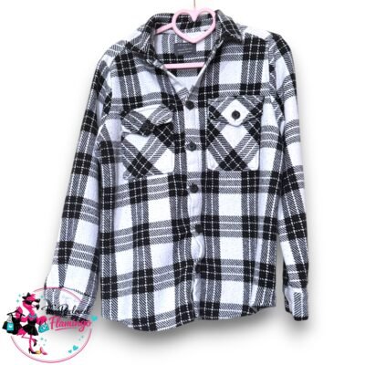 Primark Black & White Check Shacket Shirt Jacket – Regular Fit – XS