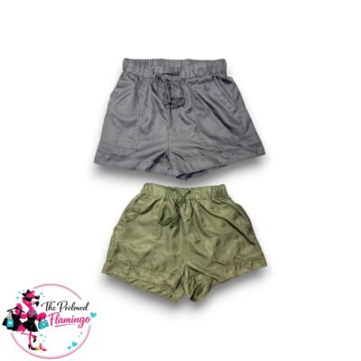 Womens Shorts Bundle Size S UK 8 10 Green Grey Mini Shorts Elastic Waist Pockets Casual