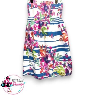 Atmosphere Floral Strapless Mini Dress UK 12 Bandeau Boobtube Summer Holiday Dress