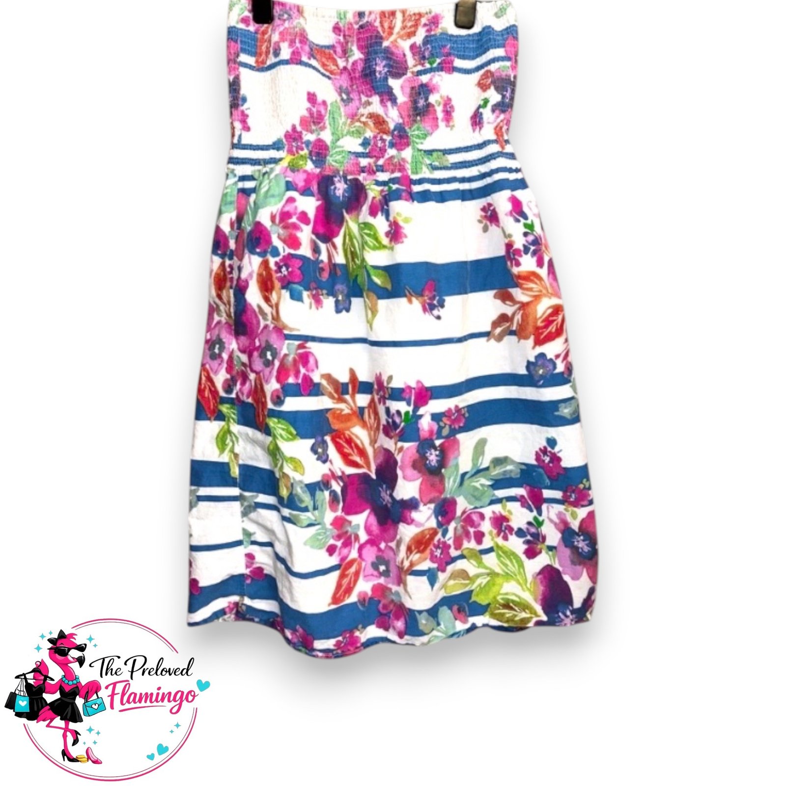 Atmosphere Floral Strapless Mini Dress UK 12 Bandeau Boobtube Summer Holiday Dress
