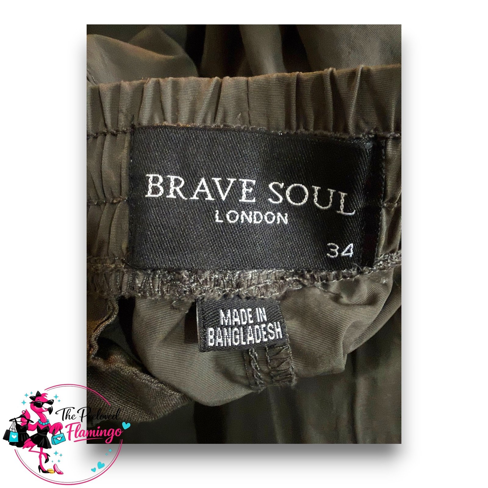 Brave Soul Mens Khaki Cargo Trousers Joggers Utility Techwear Waterproof Style 34 - Image 2