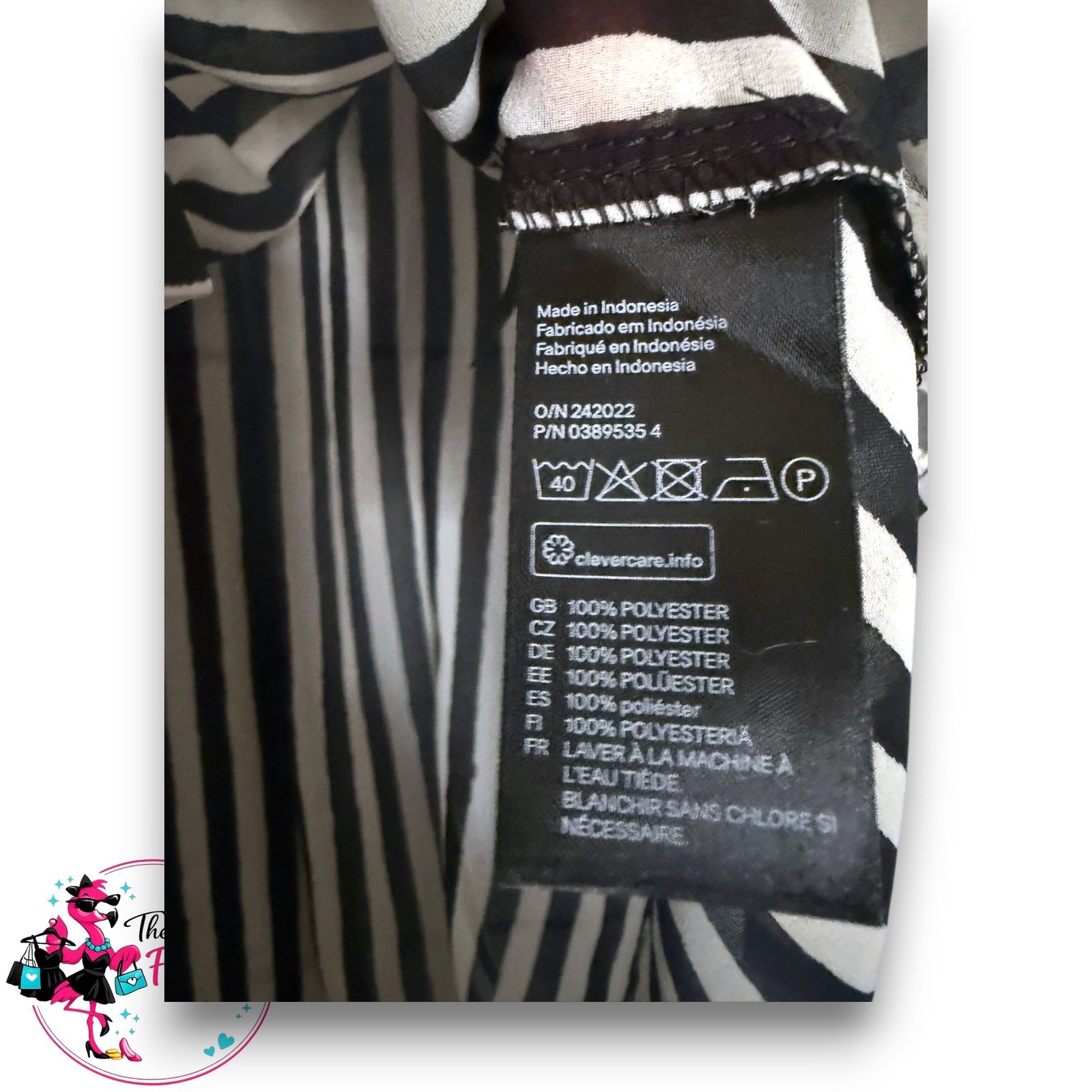 H&M Black White Striped Sleeveless Blouse Shirt Top Floaty Collared Chiffon UK 8 BNWT - Image 3