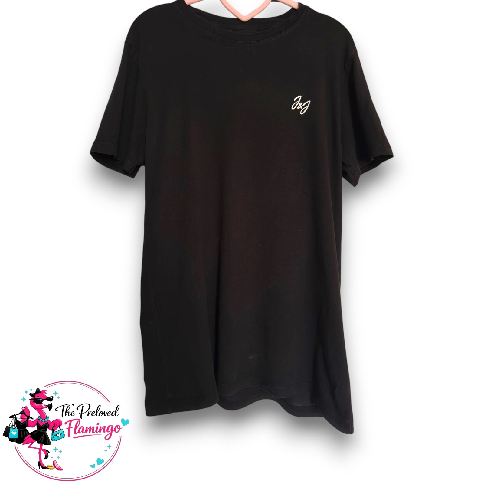 Jack & Jones Mens Black T Shirt Medium Originals Crew Neck Cotton Casual Logo Tee M