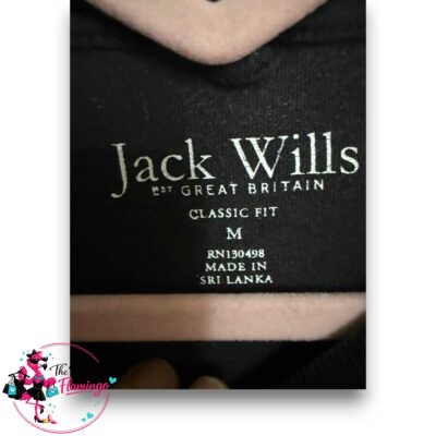 Jack Wills Mens Black T Shirt Medium Classic Fit Crew Neck Cotton Designer Tee M-2
