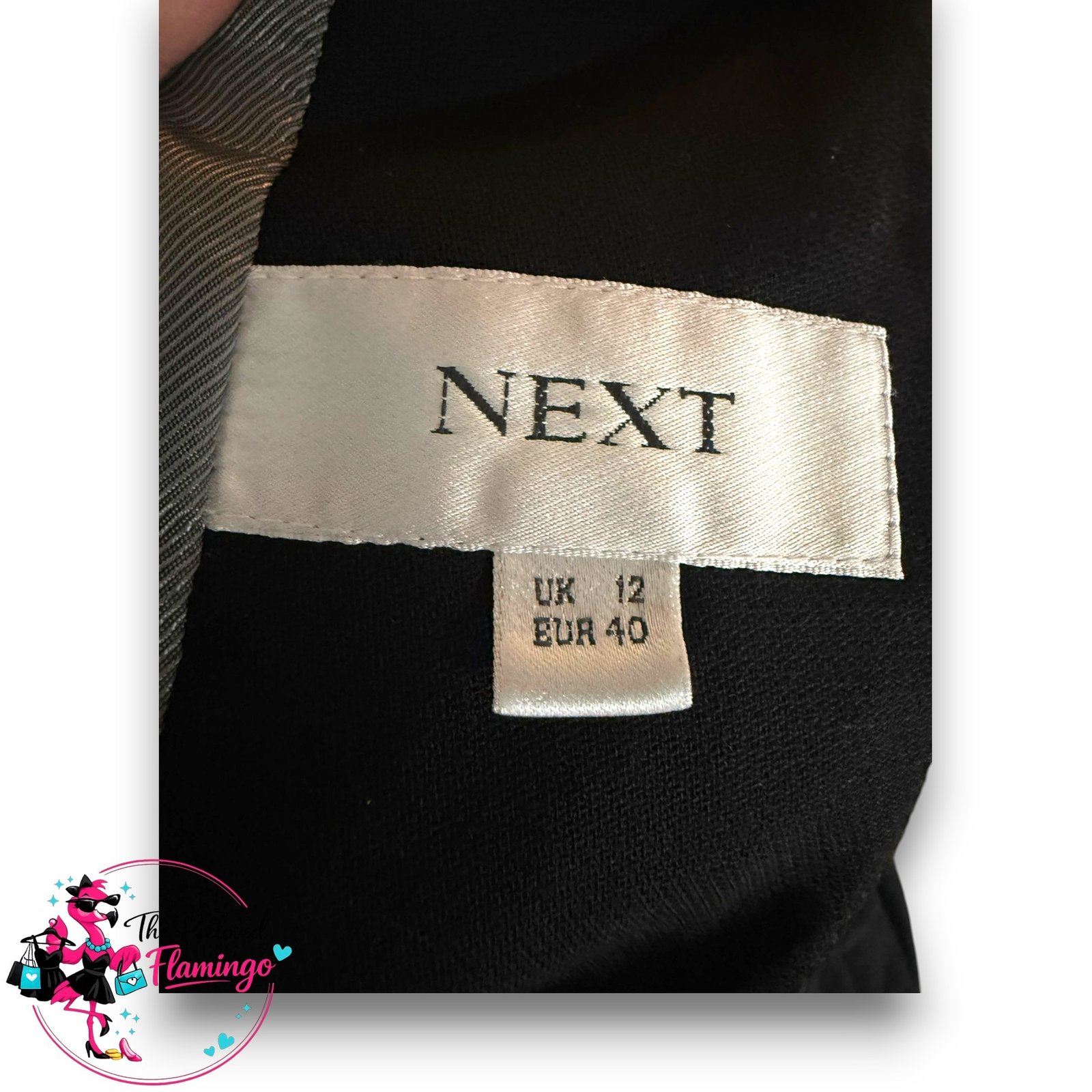 Next Black Tailored Blazer Jacket Womens UK 12 Smart Office Work Formal Stretch Jacket - Image 3