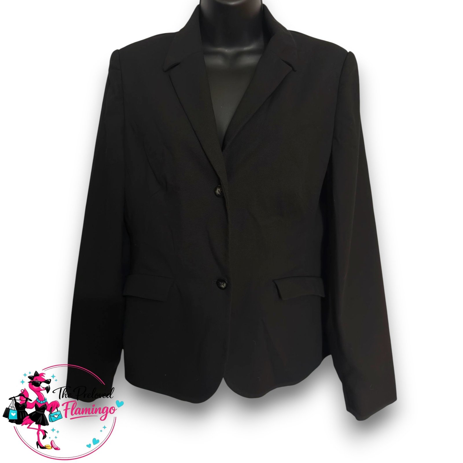 Next Black Tailored Blazer Jacket Womens UK 12 Smart Office Work Formal Stretch Jacket