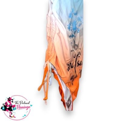 Ombre Slogan Swimsuit UK 8-10 Ruched Side One Piece Dandelion Print Holiday Swimwear-2