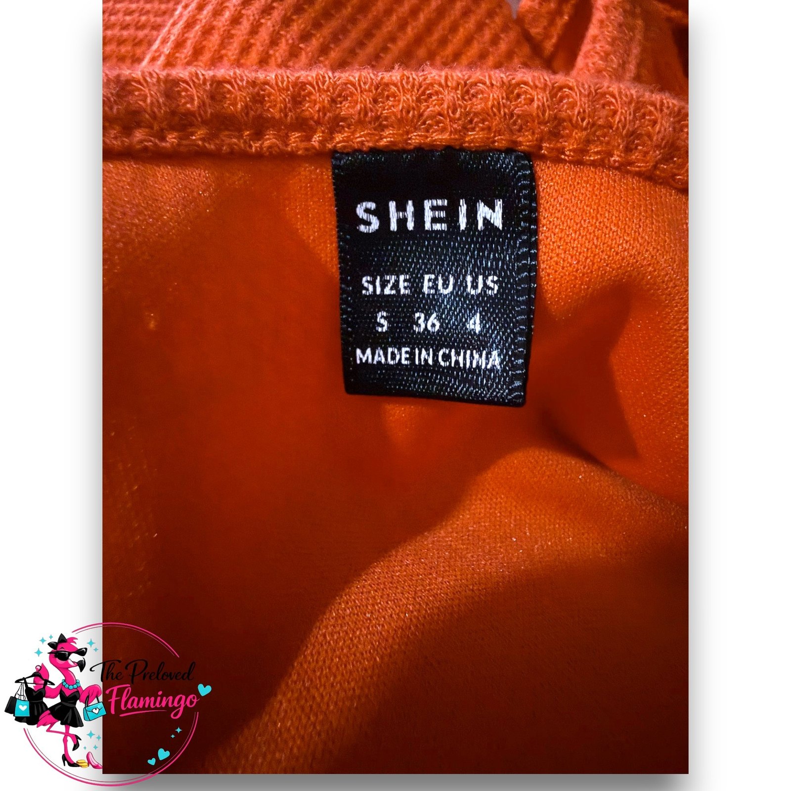 SHEIN Orange Cut Out Bodycon Midi Dress Womens Size S UK 6 8 Party Holiday Clubwear - Image 3