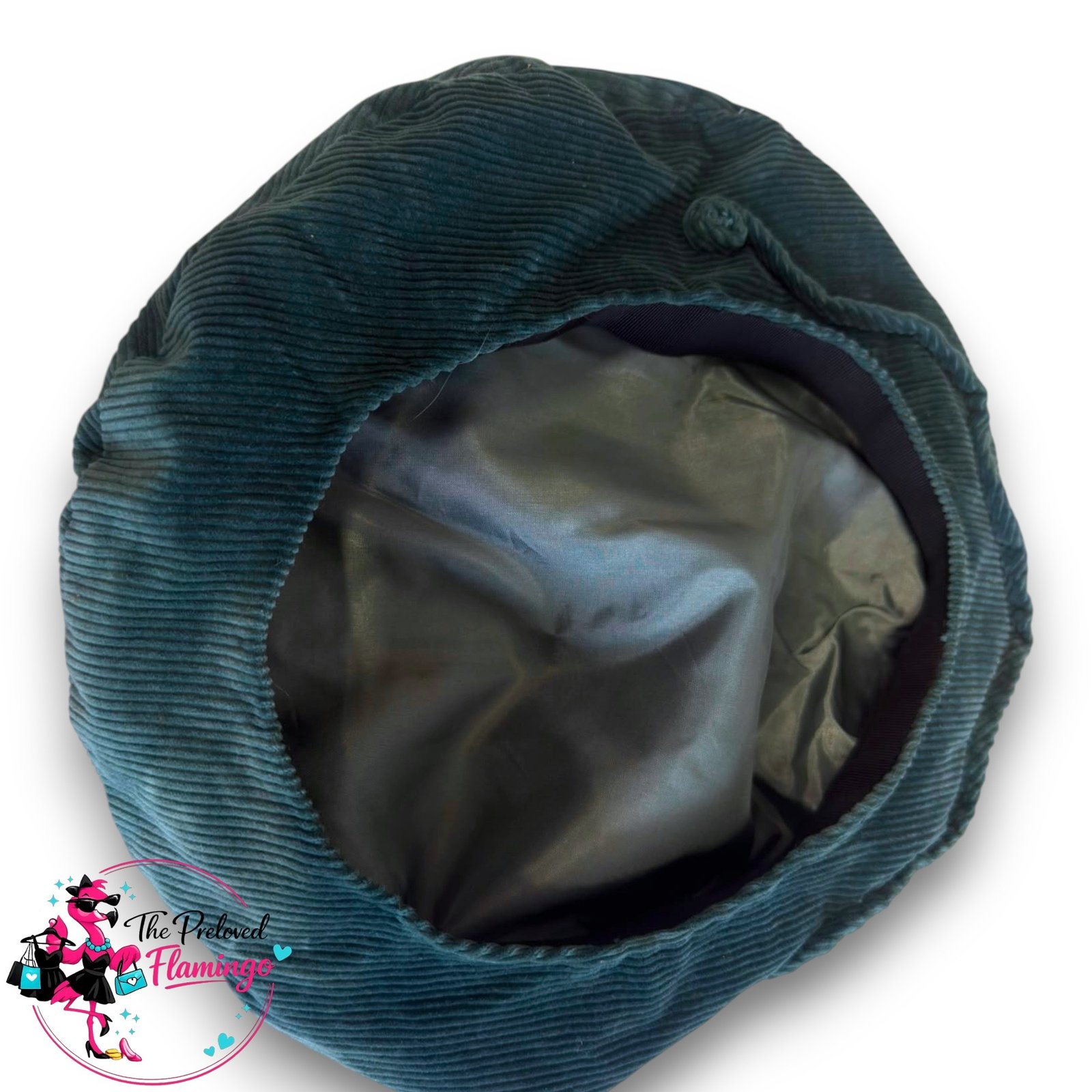 Vintage Dark Green Corduroy Beret Hat French Style Slouch Cap Retro Parisian Women's Classic - Image 3