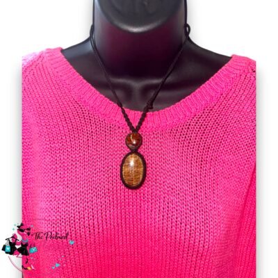 Handcrafted Peru Brown Aragonite Crystal Necklace Blessed By Shaman Macrame Adjustable Cord New
