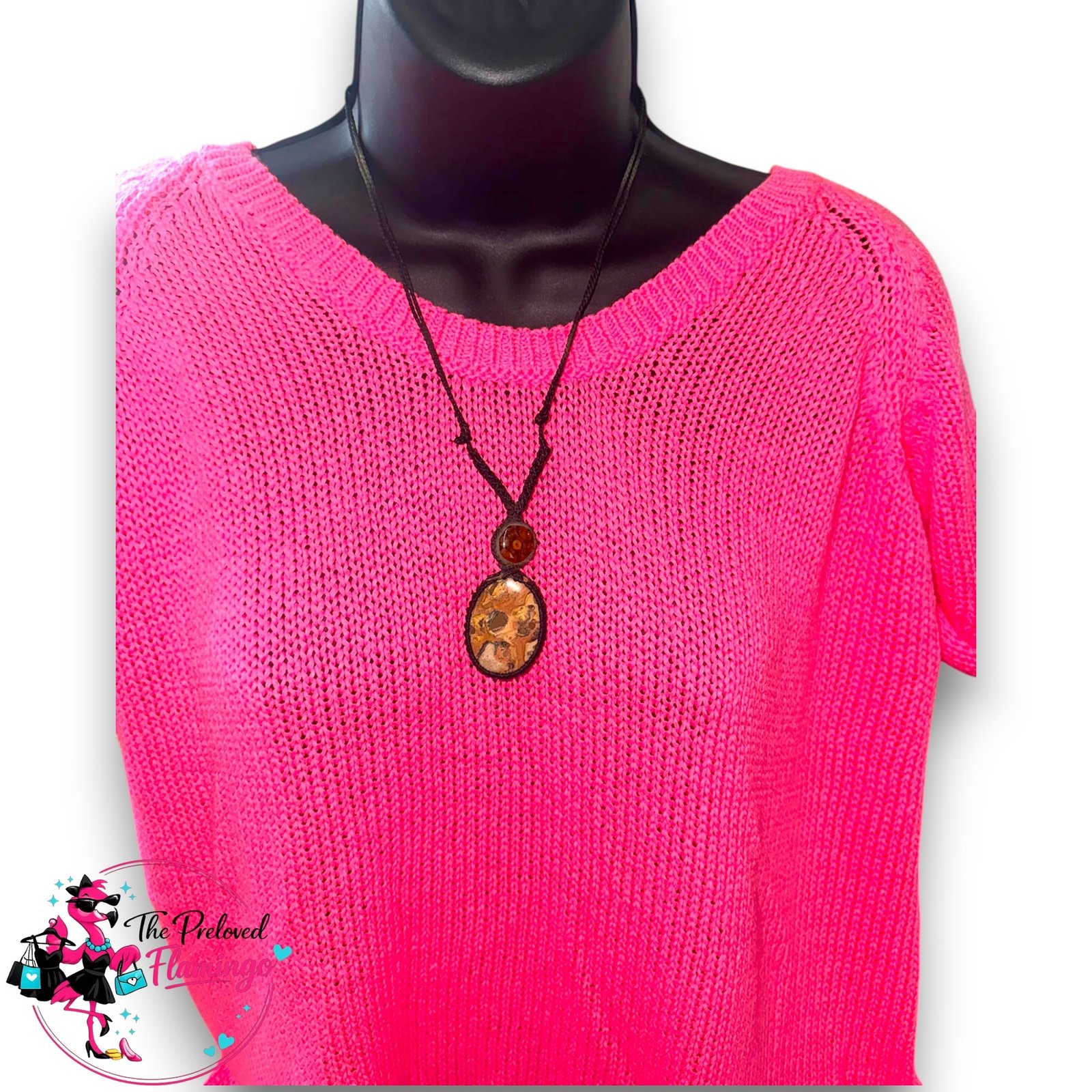 Handcrafted Peru Rhyolite Crystal Necklace Blessed By Shaman Macrame Adjustable Cord Gift Set New