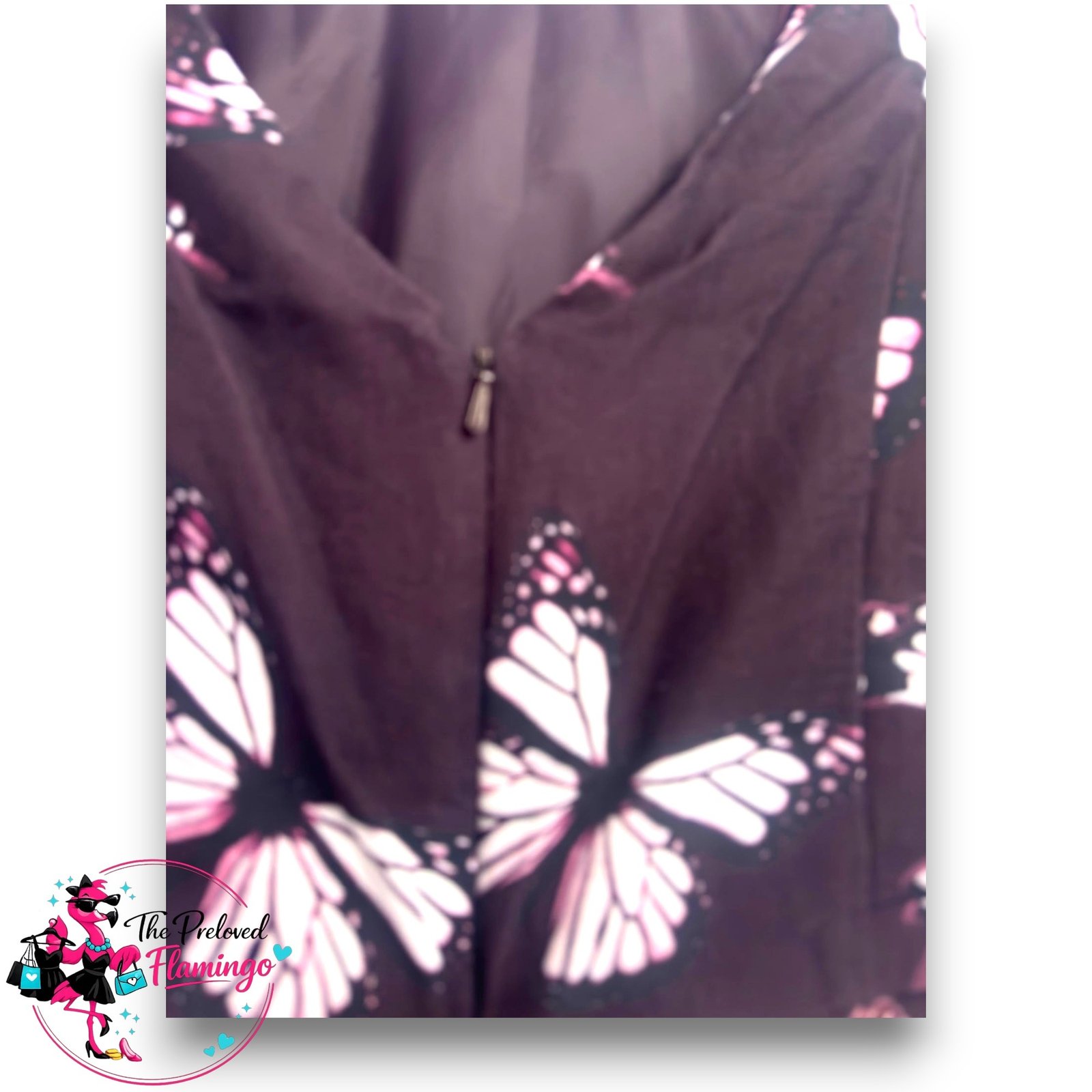 Phase Eight Aubergine Purple Butterfly Print Occasion Dress Fit Flare Wedding Party UK 12 - Image 5