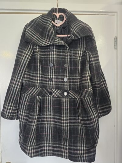 Be Beau Checked Wool Blend Coat