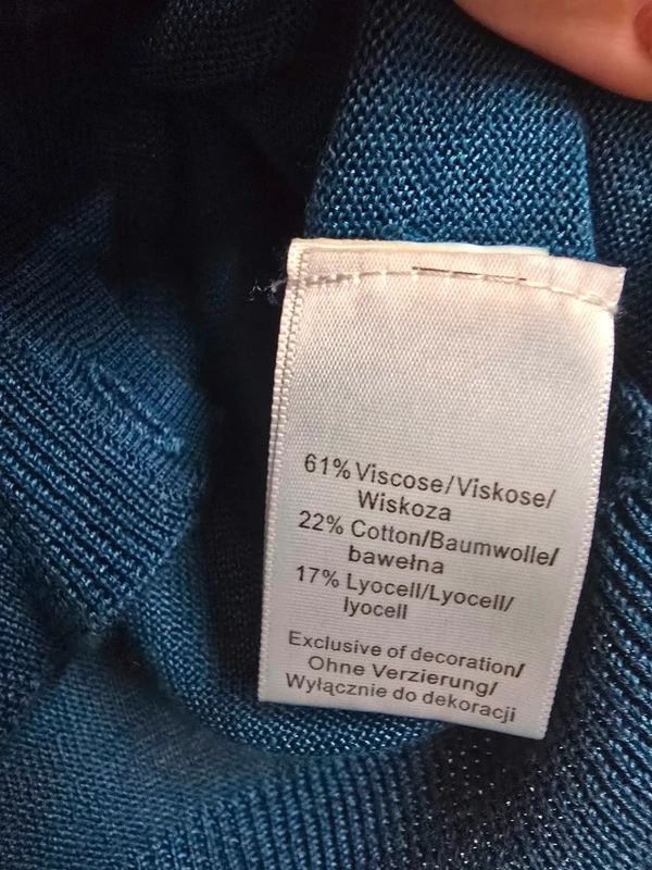 Cable & Gauge Floral Detail Cardigan – Teal - Image 3