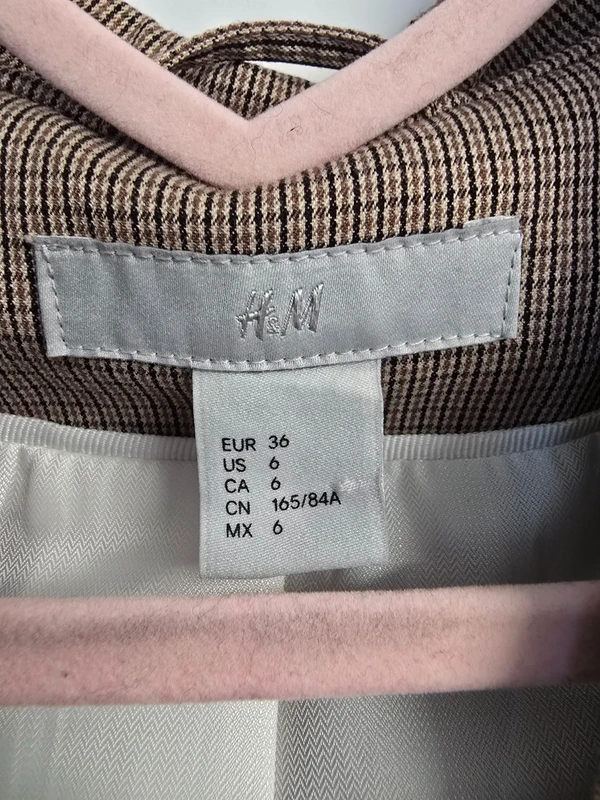 H&M Checked Blazer – Beige & Brown - Image 2