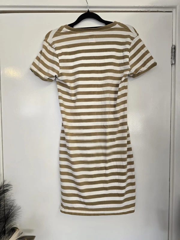 Jack Wills Striped T-Shirt Dress – Brown & White - Image 3