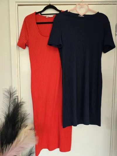 Primark Ribbed Dress Bundle – Red & Navy