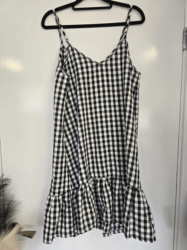 SHEIN Gingham Cami Dress – Black & White - Image 2
