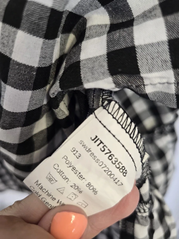 SHEIN Gingham Cami Dress – Black & White - Image 3