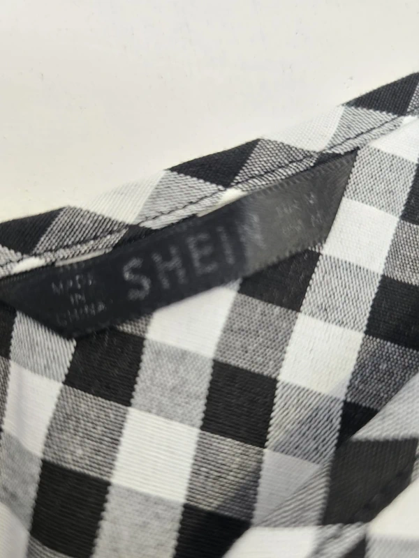 SHEIN Gingham Cami Dress – Black & White - Image 4