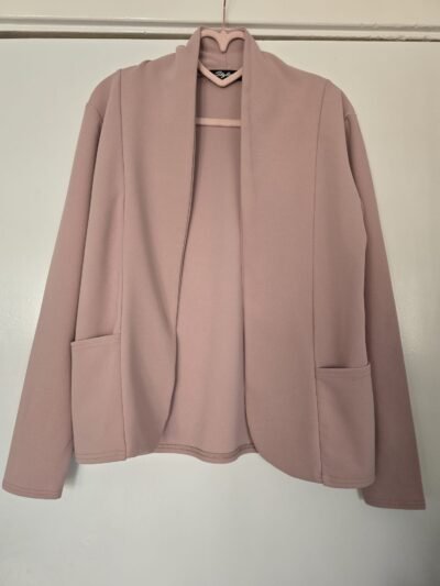 Stylewise Open Front Jacket – Dusky Pink