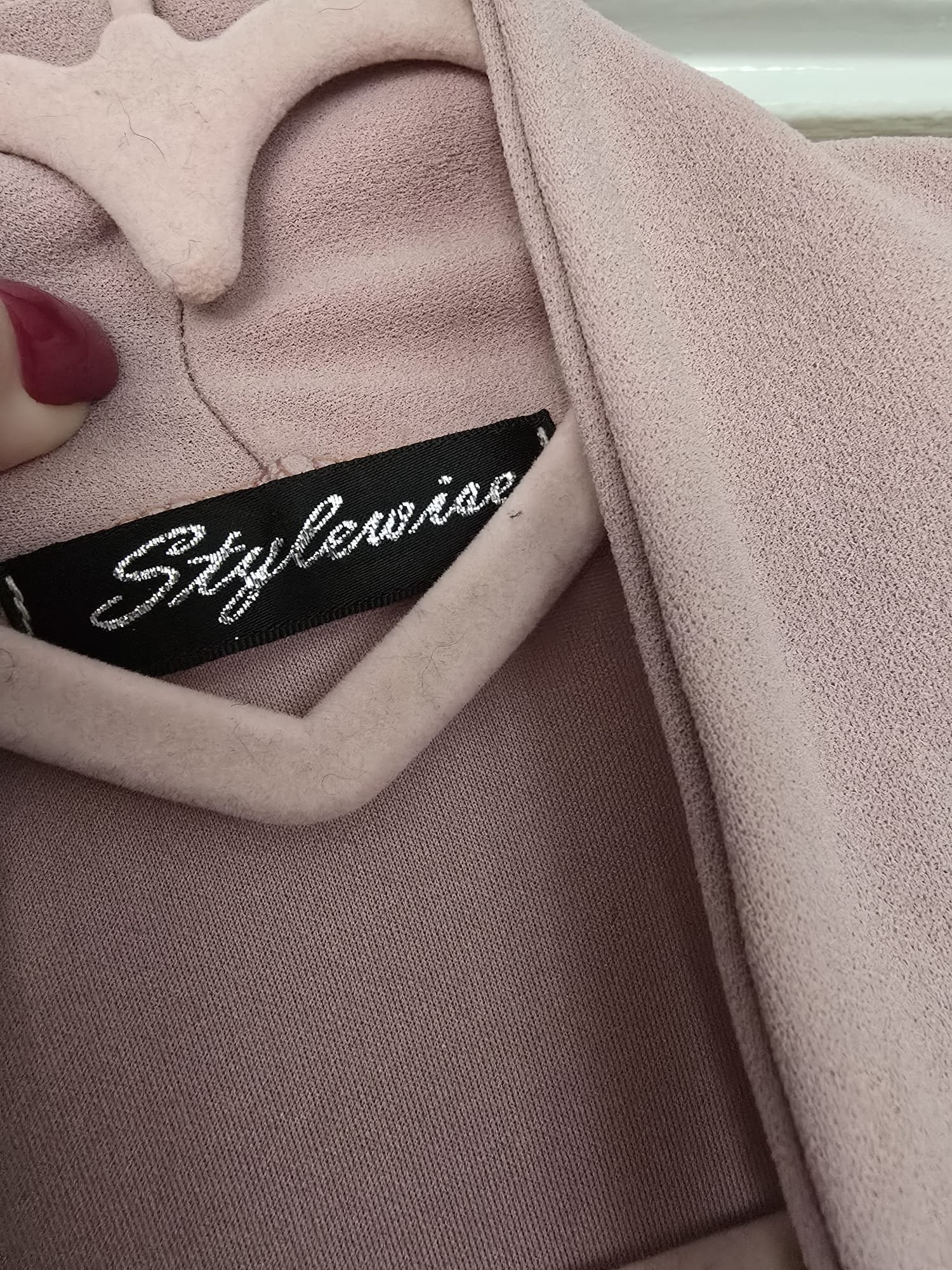 Stylewise Open Front Jacket – Dusky Pink - Image 3